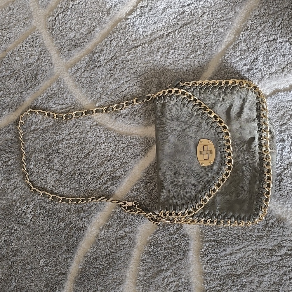 Miztique grey vegan leather crossbody